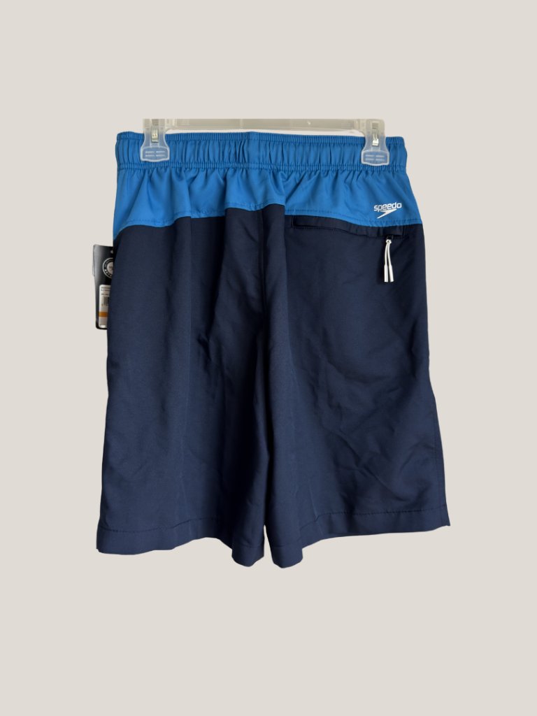 Nwt Speedo Men's Swim Shorts Navy Blue Colorblock Waistband Size S — image 5 of 8